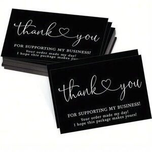 50 Black Thank You Cards